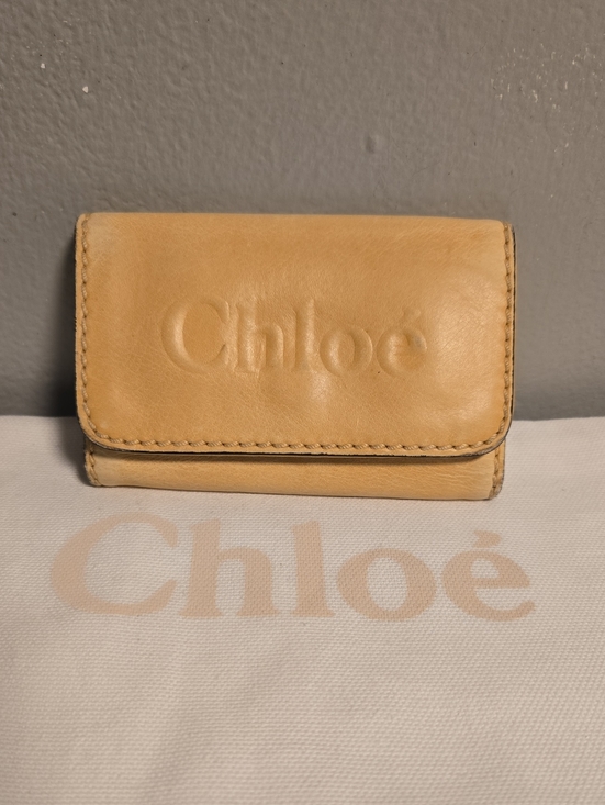 Chloe Accessories - Chloé Tan Leather Card Wallet/Keycase